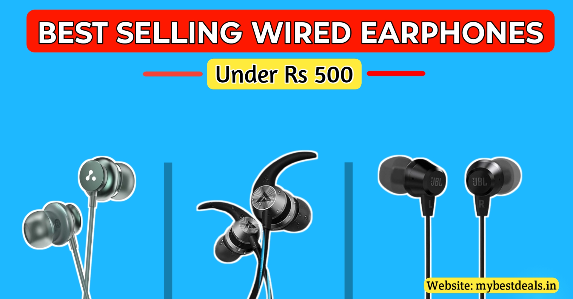 Top 5 Wired Earphones under 500 (Best Selling Earphones under 500) By mybestdeals